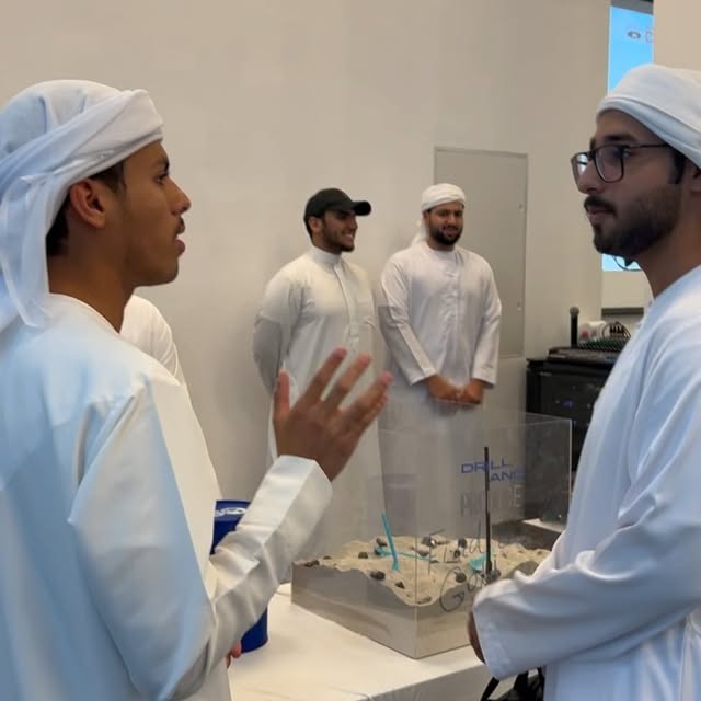 KU SPE students meeting visitors during the 2024 Khalifa University Club Fair